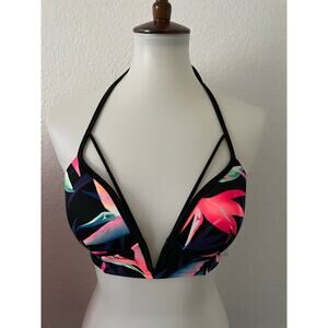 Victoria's Secret Swim Bikini Top Plunge Multicolor Floral Swimwear